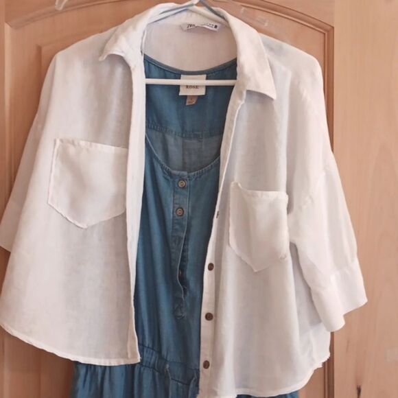 Knox Rose Jumpsuit and Zara Linen Blend Top Bundle. - Picture 4 of 16